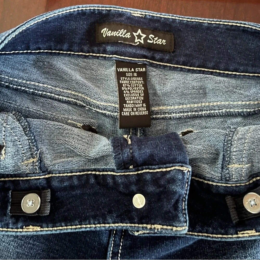 Girls jeans embellished pockets stitching Vanilla Star size 16